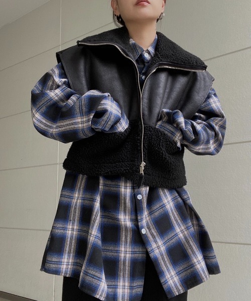 AMAIL（アマイル）の「Docking boa vest（ベスト・レディース・ブラック/ブラウン・FREE）」の20枚目の写真