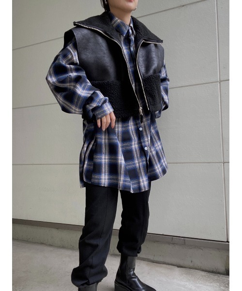 AMAIL（アマイル）の「Docking boa vest（ベスト・レディース・ブラック/ブラウン・FREE）」の19枚目の写真