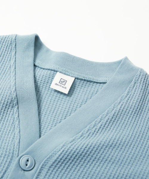 devirock（デビロック）の「UVカット ワッフルカーディガン（カーディガン/ボレロ・キッズ・ブラック/ブルー系その他/スモークピンク/グリーン系その他/オートミール/イエロー系1/パープル系・100cm/110cm/160cm/120cm/130cm/140cm/150cm）」の18枚目の写真