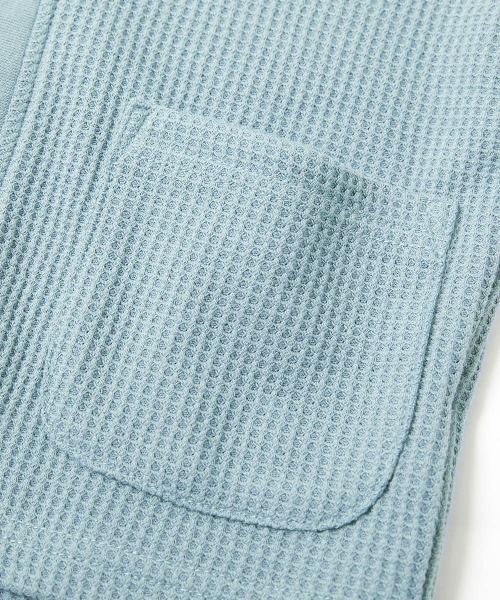 devirock（デビロック）の「UVカット ワッフルカーディガン（カーディガン/ボレロ・キッズ・ブラック/ブルー系その他/スモークピンク/グリーン系その他/オートミール/イエロー系1/パープル系・100cm/110cm/160cm/120cm/130cm/140cm/150cm）」の19枚目の写真