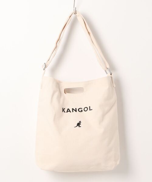 KANGOL（カンゴール）の「【KANGOL(カンゴール)】 2WAY ロゴ プリント トートバッグ（トートバッグ・メンズ・オフホワイト/ブラック・FREE）」の3枚目の写真