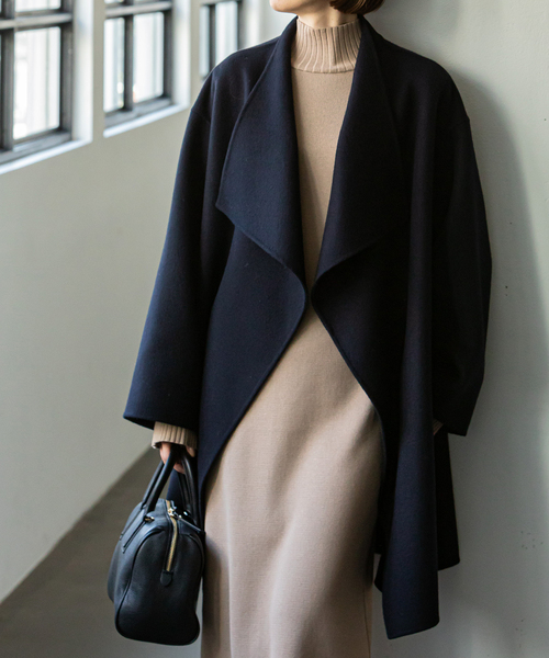 美品【ノーブル】シャルムビーバーリバーオーバーコート スーパー120Sウール38 美品【ノーブル】シャルムビーバーリバーオーバーコート スーパー120S