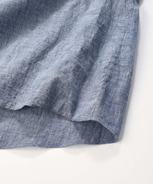 藍　カディレースブラウス 45R（フォーティファイブアール）の「藍インドカディのリボンレース