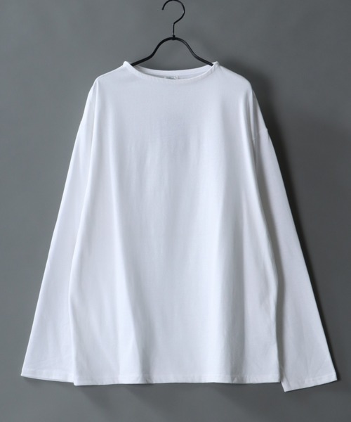 SITRY(シトリー)の「Heavy weight boat neck T-shirt/ヘビーウェイト ボートネックTシャツ(Tシャツ/カットソー・メンズ・ブラック/ホワイト/ネイビー/ヘザーグレー/チャコールグレー・M/L)」の2枚目の写真
