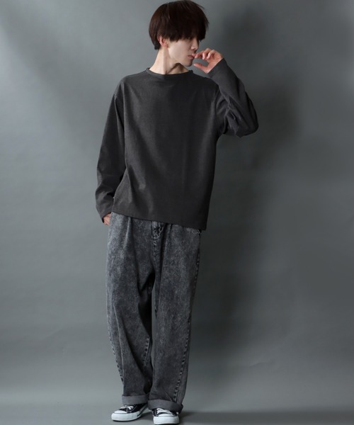 SITRY(シトリー)の「Heavy weight boat neck T-shirt/ヘビーウェイト ボートネックTシャツ(Tシャツ/カットソー・メンズ・ブラック/ホワイト/ネイビー/ヘザーグレー/チャコールグレー・M/L)」の7枚目の写真