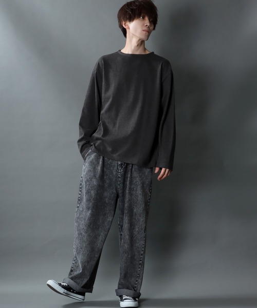 SITRY(シトリー)の「Heavy weight boat neck T-shirt/ヘビーウェイト ボートネックTシャツ(Tシャツ/カットソー・メンズ・ブラック/ホワイト/ネイビー/ヘザーグレー/チャコールグレー・M/L)」の8枚目の写真