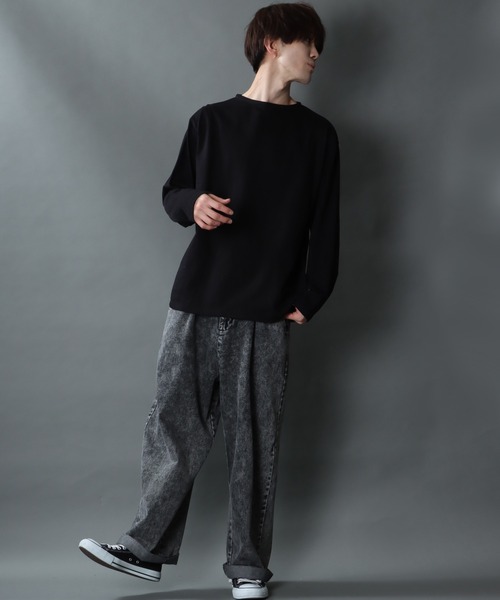 SITRY(シトリー)の「Heavy weight boat neck T-shirt/ヘビーウェイト ボートネックTシャツ(Tシャツ/カットソー・メンズ・ブラック/ホワイト/ネイビー/ヘザーグレー/チャコールグレー・M/L)」の11枚目の写真