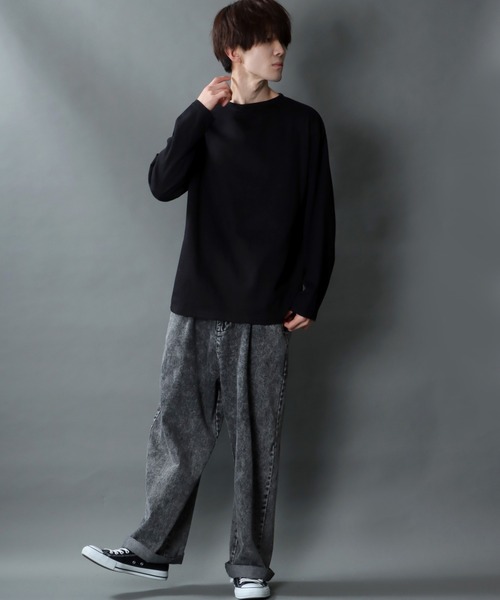 SITRY(シトリー)の「Heavy weight boat neck T-shirt/ヘビーウェイト ボートネックTシャツ(Tシャツ/カットソー・メンズ・ブラック/ホワイト/ネイビー/ヘザーグレー/チャコールグレー・M/L)」の12枚目の写真