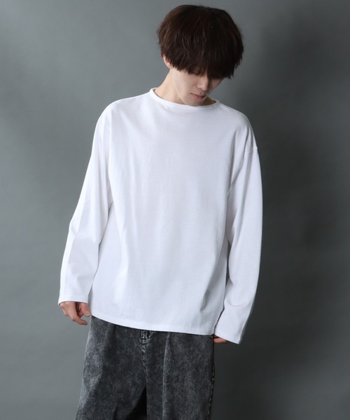 SITRY(シトリー)の「Heavy weight boat neck T-shirt/ヘビーウェイト ボートネックTシャツ(Tシャツ/カットソー・メンズ・ブラック/ホワイト/ネイビー/ヘザーグレー/チャコールグレー・M/L)」の17枚目の写真