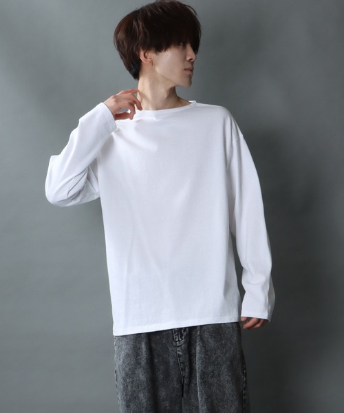 SITRY(シトリー)の「Heavy weight boat neck T-shirt/ヘビーウェイト ボートネックTシャツ(Tシャツ/カットソー・メンズ・ブラック/ホワイト/ネイビー/ヘザーグレー/チャコールグレー・M/L)」の18枚目の写真