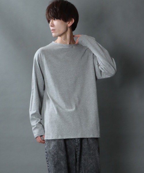 SITRY(シトリー)の「Heavy weight boat neck T-shirt/ヘビーウェイト ボートネックTシャツ(Tシャツ/カットソー・メンズ・ブラック/ホワイト/ネイビー/ヘザーグレー/チャコールグレー・M/L)」の19枚目の写真