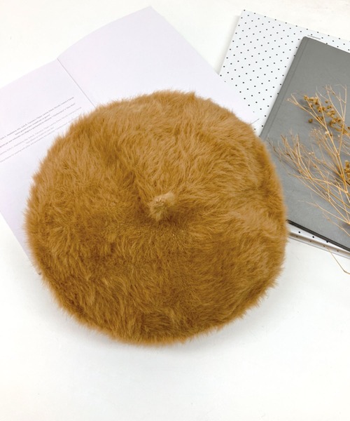 SPIGA（スピーガ）の「ｱﾝｺﾞﾗ風ﾍﾞﾚｰ帽（ハンチング/ベレー帽・レディース・ボルドー/ブラウン/ブラック/オフホワイト・FREE）」の4枚目の写真