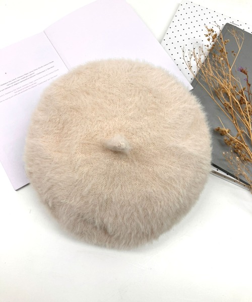 SPIGA（スピーガ）の「ｱﾝｺﾞﾗ風ﾍﾞﾚｰ帽（ハンチング/ベレー帽・レディース・ボルドー/ブラウン/ブラック/オフホワイト・FREE）」の2枚目の写真