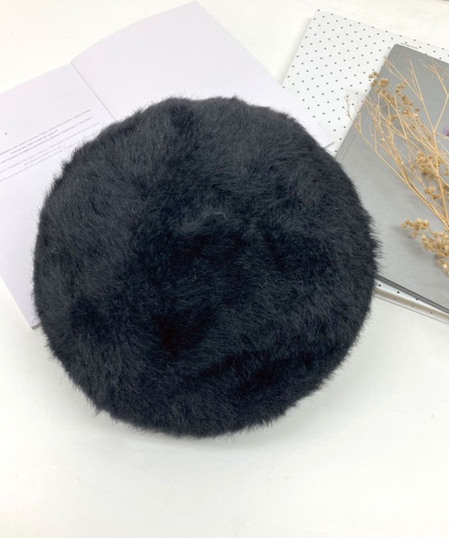 SPIGA（スピーガ）の「ｱﾝｺﾞﾗ風ﾍﾞﾚｰ帽（ハンチング/ベレー帽・レディース・ボルドー/ブラウン/ブラック/オフホワイト・FREE）」の3枚目の写真