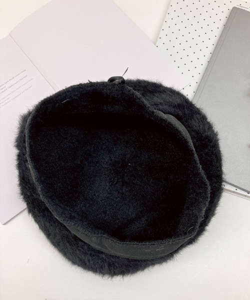 SPIGA（スピーガ）の「ｱﾝｺﾞﾗ風ﾍﾞﾚｰ帽（ハンチング/ベレー帽・レディース・ボルドー/ブラウン/ブラック/オフホワイト・FREE）」の5枚目の写真