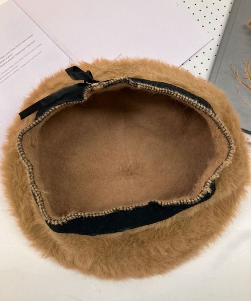 SPIGA（スピーガ）の「ｱﾝｺﾞﾗ風ﾍﾞﾚｰ帽（ハンチング/ベレー帽・レディース・ボルドー/ブラウン/ブラック/オフホワイト・FREE）」の8枚目の写真