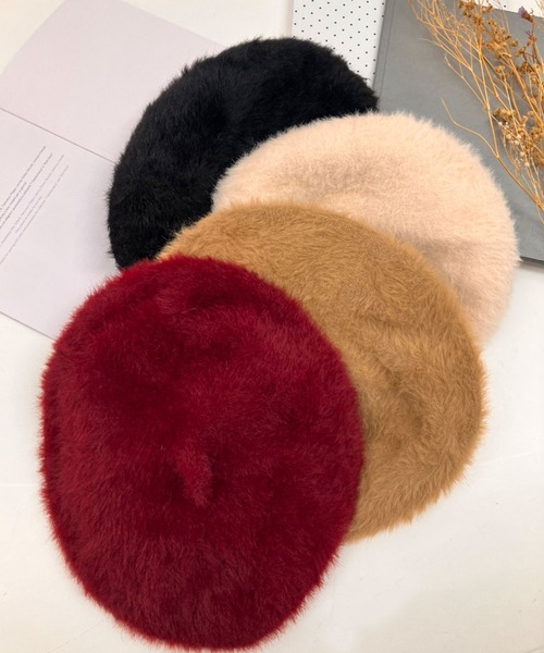 SPIGA（スピーガ）の「ｱﾝｺﾞﾗ風ﾍﾞﾚｰ帽（ハンチング/ベレー帽・レディース・ボルドー/ブラウン/ブラック/オフホワイト・FREE）」の9枚目の写真