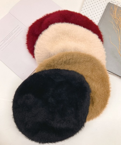 SPIGA（スピーガ）の「ｱﾝｺﾞﾗ風ﾍﾞﾚｰ帽（ハンチング/ベレー帽・レディース・ボルドー/ブラウン/ブラック/オフホワイト・FREE）」の10枚目の写真