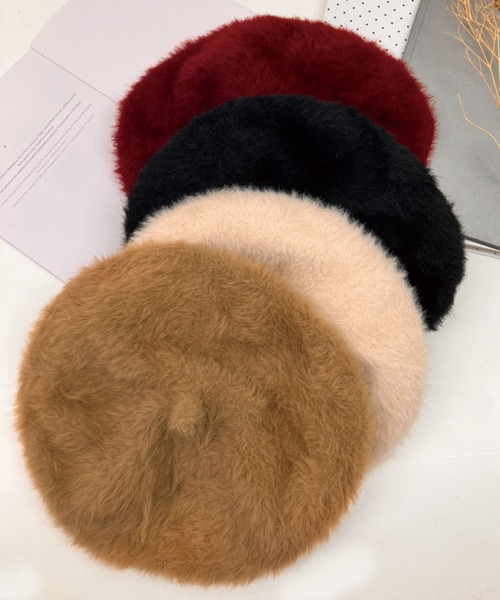 SPIGA（スピーガ）の「ｱﾝｺﾞﾗ風ﾍﾞﾚｰ帽（ハンチング/ベレー帽・レディース・ボルドー/ブラウン/ブラック/オフホワイト・FREE）」の11枚目の写真