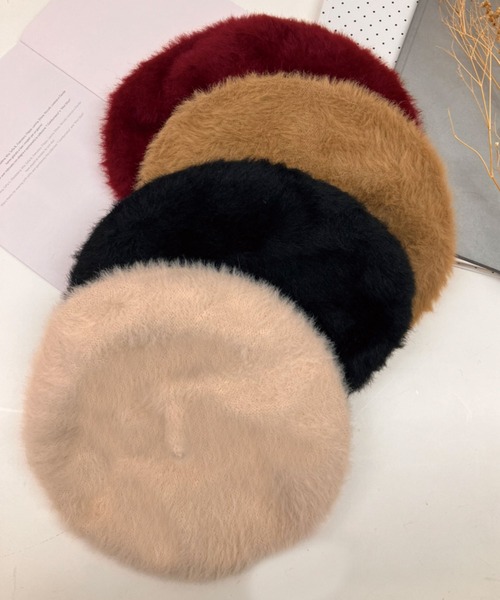 SPIGA（スピーガ）の「ｱﾝｺﾞﾗ風ﾍﾞﾚｰ帽（ハンチング/ベレー帽・レディース・ボルドー/ブラウン/ブラック/オフホワイト・FREE）」の12枚目の写真