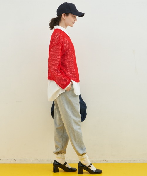 MERLOT（メルロー）の「アソートプルオーバー透かし編みメッシュニット（ニット/セーター・レディース・レッド/その他/ナチュラル・FREE）」の7枚目の写真