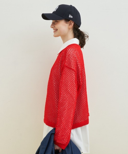 MERLOT（メルロー）の「アソートプルオーバー透かし編みメッシュニット（ニット/セーター・レディース・レッド/その他/ナチュラル・FREE）」の20枚目の写真