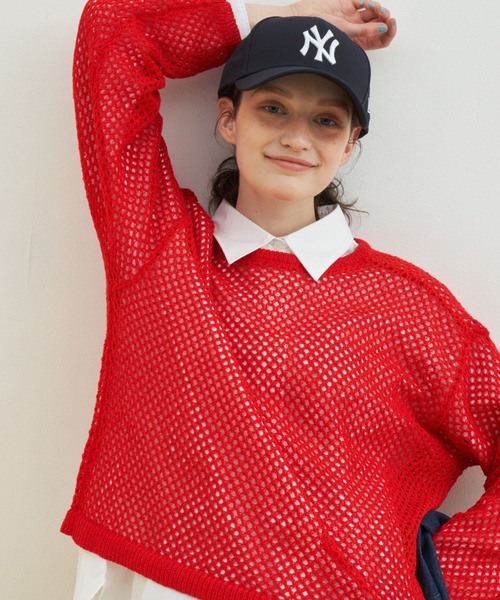 MERLOT（メルロー）の「アソートプルオーバー透かし編みメッシュニット（ニット/セーター・レディース・レッド/その他/ナチュラル・FREE）」の21枚目の写真