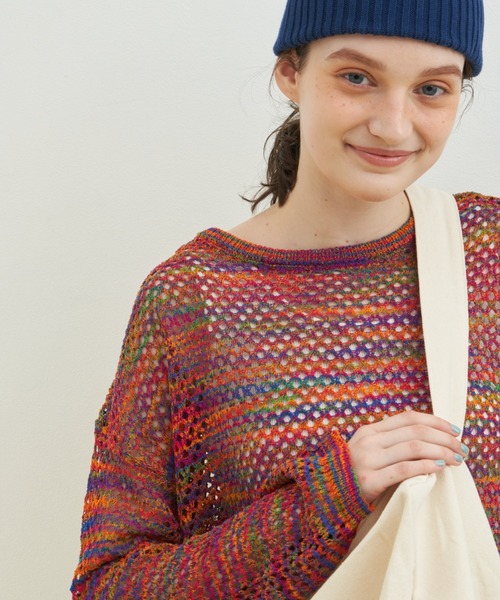 MERLOT（メルロー）の「アソートプルオーバー透かし編みメッシュニット（ニット/セーター・レディース・レッド/その他/ナチュラル・FREE）」の18枚目の写真