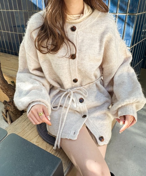 Ambre Ciel(アンブルシエル)の「2WAYモチモチニットカーディガン/【WEB/EC限定商品】(カーディガン/ボレロ・レディース・アイボリー/モカ/オレンジ・FREE)」の8枚目の写真