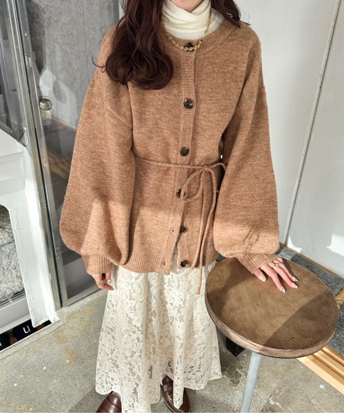 Ambre Ciel(アンブルシエル)の「2WAYモチモチニットカーディガン/【WEB/EC限定商品】(カーディガン/ボレロ・レディース・アイボリー/モカ/オレンジ・FREE)」の13枚目の写真