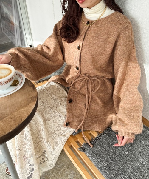 Ambre Ciel(アンブルシエル)の「2WAYモチモチニットカーディガン/【WEB/EC限定商品】(カーディガン/ボレロ・レディース・アイボリー/モカ/オレンジ・FREE)」の14枚目の写真