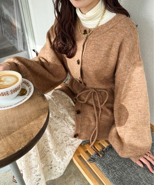 Ambre Ciel(アンブルシエル)の「2WAYモチモチニットカーディガン/【WEB/EC限定商品】(カーディガン/ボレロ・レディース・アイボリー/モカ/オレンジ・FREE)」の12枚目の写真