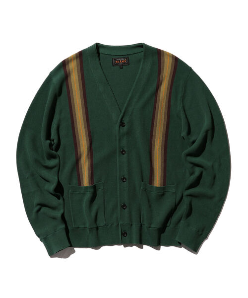 BEAMS PLUS(ビームスプラス)の「BEAMS PLUS / コットン ジャカード ストライプ カーディガン(カーディガン/ボレロ・メンズ・ブラック/イエロー系その他6/グリーン/ネイビー・SMALL/MEDIUM/LARGE/X-LARGE)」の2枚目の写真