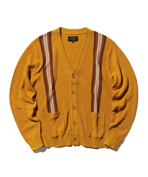 BEAMS PLUS(ビームスプラス)の「BEAMS PLUS / コットン ジャカード ストライプ カーディガン(カーディガン/ボレロ・メンズ・ブラック/イエロー系その他6/グリーン/ネイビー・SMALL/MEDIUM/LARGE/X-LARGE)」の4枚目の写真
