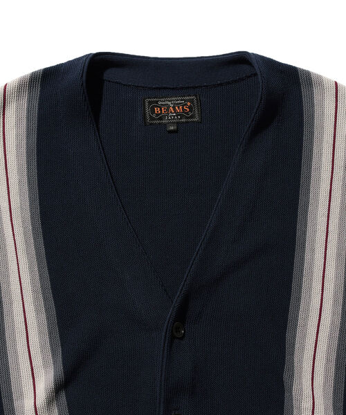 BEAMS PLUS(ビームスプラス)の「BEAMS PLUS / コットン ジャカード ストライプ カーディガン(カーディガン/ボレロ・メンズ・ブラック/イエロー系その他6/グリーン/ネイビー・SMALL/MEDIUM/LARGE/X-LARGE)」の8枚目の写真