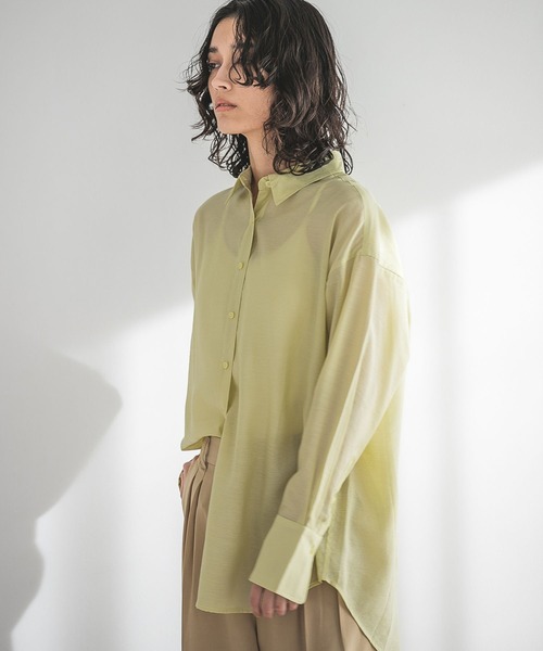 A part by（アパートバイ）の「シアービッグシャツ（シャツ/ブラウス・レディース・ライトグレー/ライトイエロー/アイボリー/ライトブルー/ライトグリーン・FREE）」の21枚目の写真