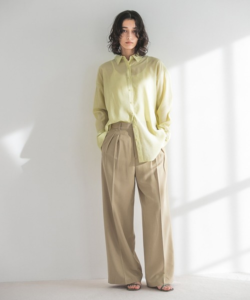 A part by（アパートバイ）の「シアービッグシャツ（シャツ/ブラウス・レディース・ライトグレー/ライトイエロー/アイボリー/ライトブルー/ライトグリーン・FREE）」の22枚目の写真