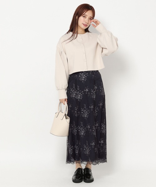 mysty woman(ミスティウーマン)の「フローラル刺繍フレアスカート 185796(スカート・レディース・ブラック/アイボリー/モカ・FREE)」の9枚目の写真