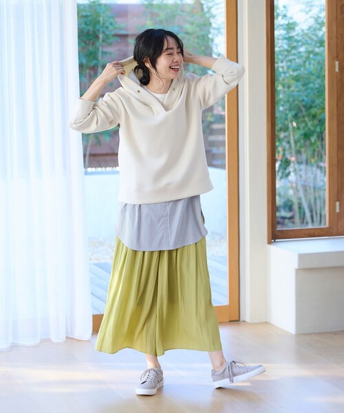 ANY(エニィ)の「【ウエストゴム】リラックススカーチョ(その他パンツ・レディース・ライトイエロー系/ライトグレー系/グレー系/グリーン系/アイボリー系5/ネイビー系4/ピーコックグリーン系/ブラック系2/ネイビー系・1/2/3)」の9枚目の写真