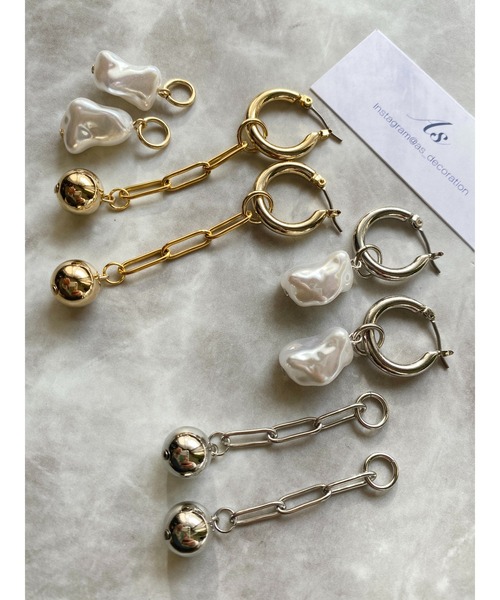 tone(トーン)の「【As】チャンキーフープ 4way ピアス(チタン、ニッケルフリー)(MA)(ピアス(両耳用)・レディース・ゴールド/シルバー/ゴールド系その他2/シルバー系その他2・FREE)」の9枚目の写真