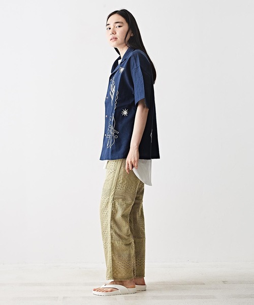 TOBILA（トビラ）の「無地カットレースイージーストレートパンツ（その他パンツ・レディース・レッド/ブラック/オリーブ・M）」の6枚目の写真