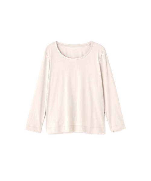 human woman（ヒューマンウーマン）の「オーガニックコットンスムース長袖Ｔシャツ（Tシャツ/カットソー・レディース・グレー/ホワイト・MEDIUM/LARGE）」の13枚目の写真