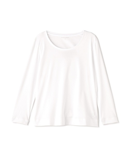 human woman（ヒューマンウーマン）の「オーガニックコットンスムース長袖Ｔシャツ（Tシャツ/カットソー・レディース・グレー/ホワイト・MEDIUM/LARGE）」の12枚目の写真