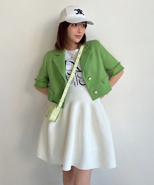 EIMY ISTOIRE（エイミーイストワール）の「eimyロゴフィットTシャツ（Tシャツ/カットソー・レディース・ホワイト/サックスブルー/ブラック/イエロー・FREE）」の6枚目の写真