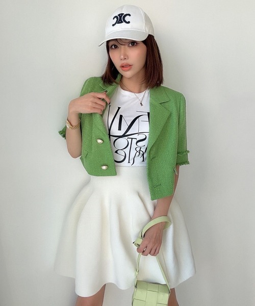 EIMY ISTOIRE（エイミーイストワール）の「eimyロゴフィットTシャツ（Tシャツ/カットソー・レディース・ホワイト/サックスブルー/ブラック/イエロー・FREE）」の5枚目の写真