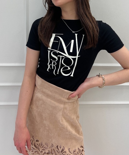 EIMY ISTOIRE（エイミーイストワール）の「eimyロゴフィットTシャツ（Tシャツ/カットソー・レディース・ホワイト/サックスブルー/ブラック/イエロー・FREE）」の8枚目の写真