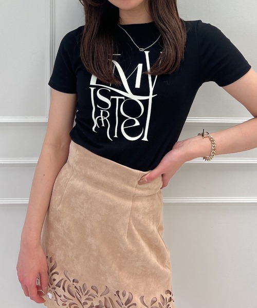 EIMY ISTOIRE（エイミーイストワール）の「eimyロゴフィットTシャツ（Tシャツ/カットソー・レディース・ホワイト/サックスブルー/ブラック/イエロー・FREE）」の9枚目の写真