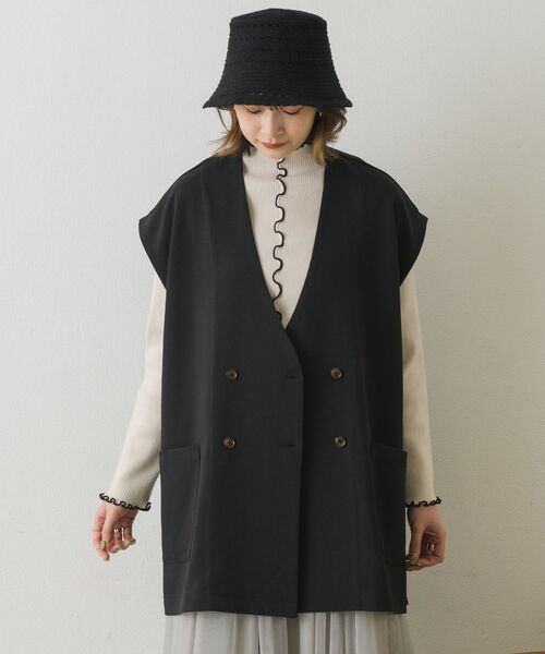 RETRO GIRL(レトロガール)の「ベルト付きゆるベスト(ベスト・レディース・ライトベージュ/ブラック/ライトグレー・FREE)」の8枚目の写真