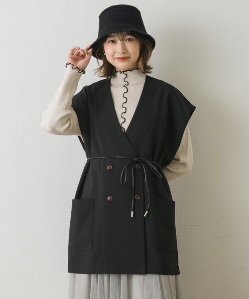 RETRO GIRL(レトロガール)の「ベルト付きゆるベスト(ベスト・レディース・ライトベージュ/ブラック/ライトグレー・FREE)」の11枚目の写真