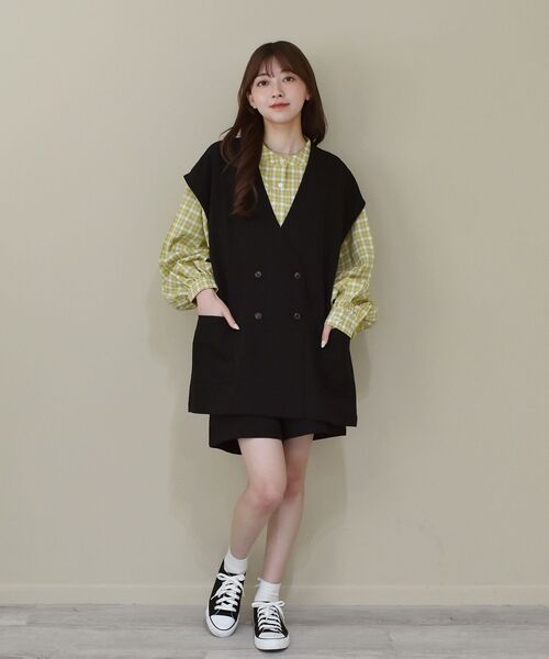 RETRO GIRL(レトロガール)の「ベルト付きゆるベスト(ベスト・レディース・ライトベージュ/ブラック/ライトグレー・FREE)」の12枚目の写真